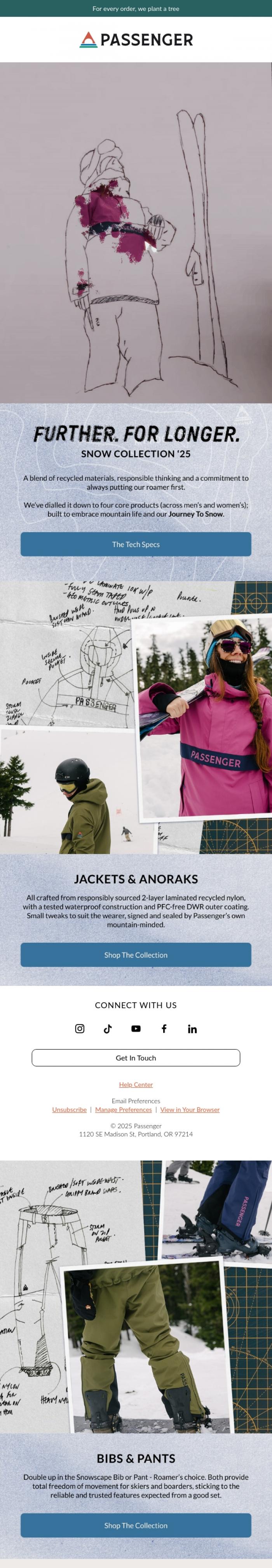 Email Design Inspiration from Passenger, The Story Behind Snow '25