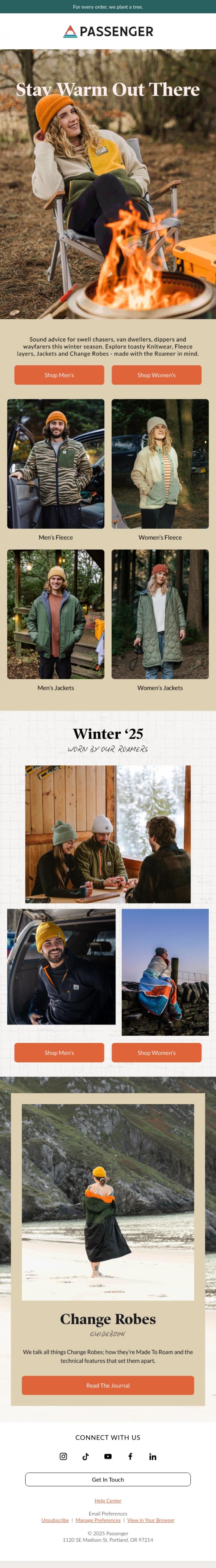 Email Design Inspiration from Passenger, Multi-Layer Days