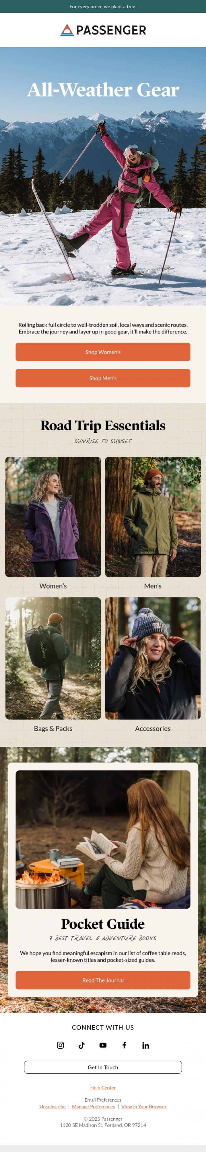 Email Design Inspiration from Passenger, Chase The Horizon