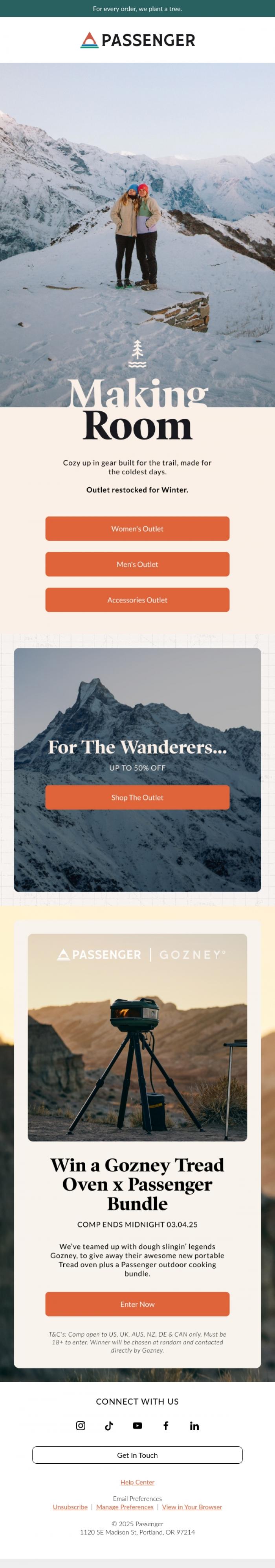 Email Design Inspiration from Passenger, Clearing The Decks