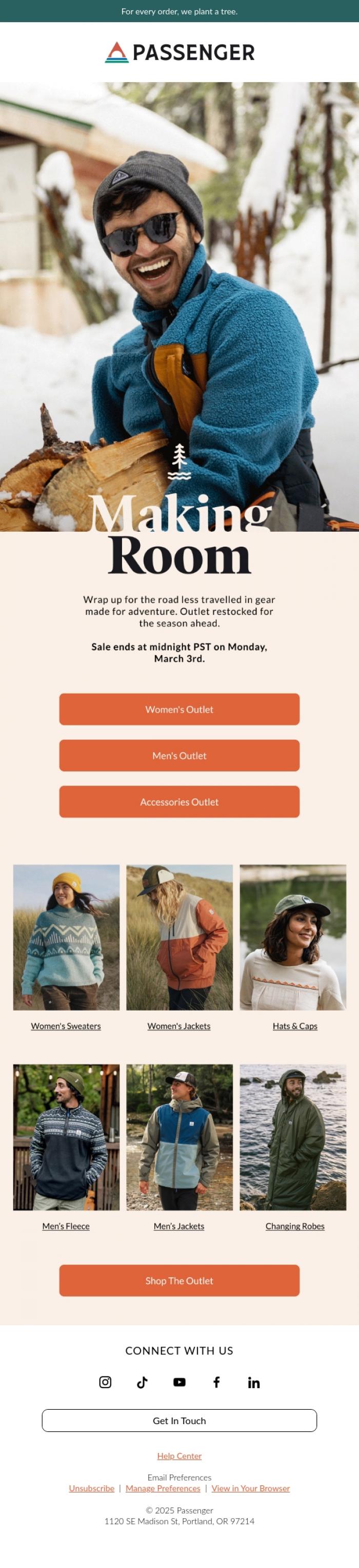 Email Design Inspiration from Passenger, Freeing Up Space