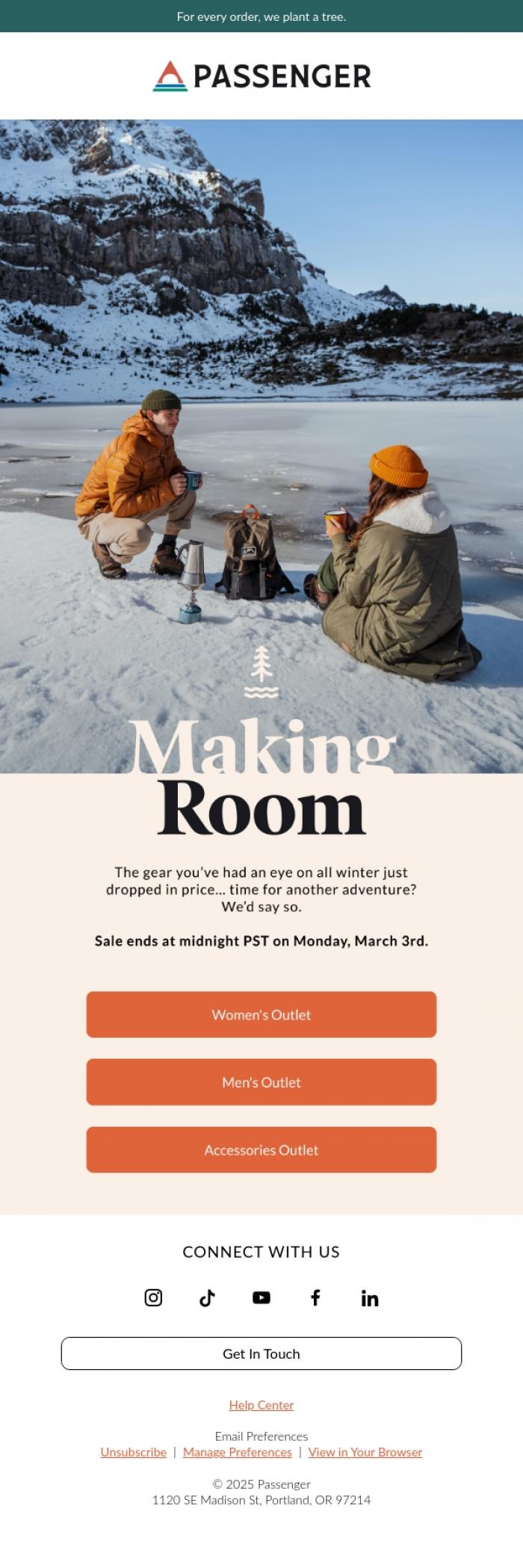 Email Design Inspiration from Passenger, Fuel Your Next Adventure