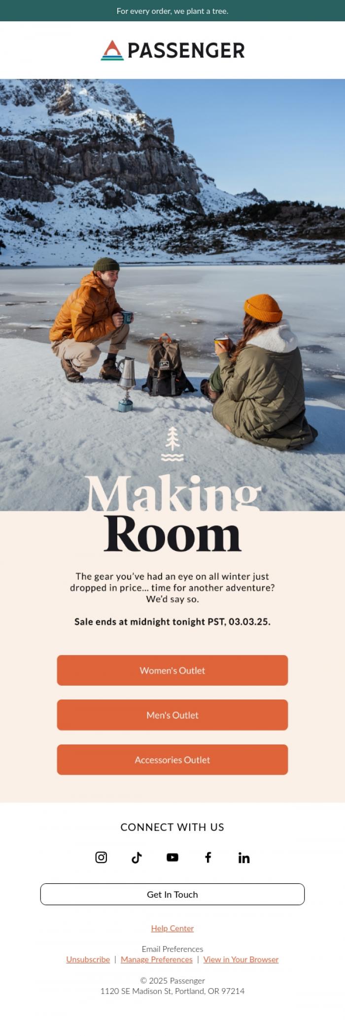 Email Design Inspiration from Passenger, Final Call