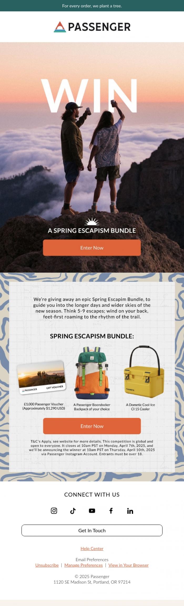 Email Design Inspiration from Passenger, WIN A Spring '25 Escapism Bundle