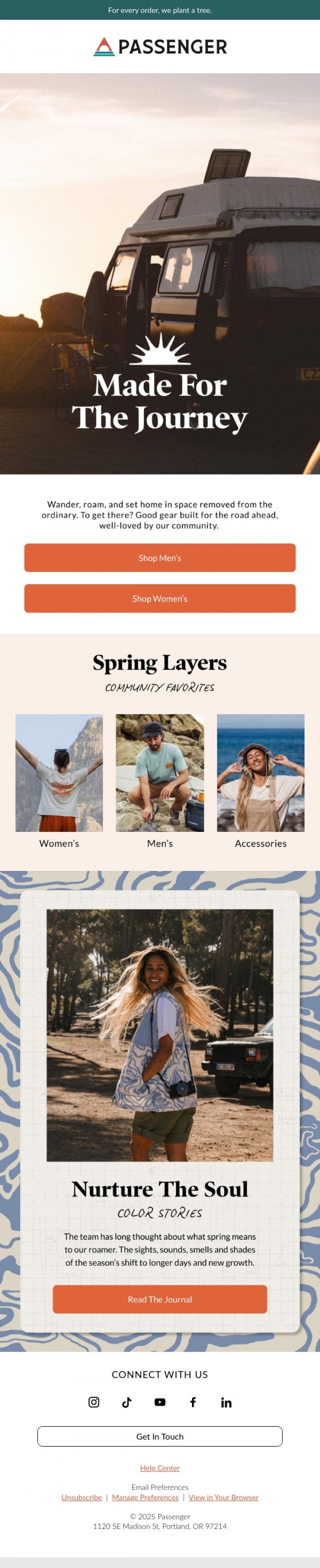 Email Design Inspiration from Passenger, Made For The Journey