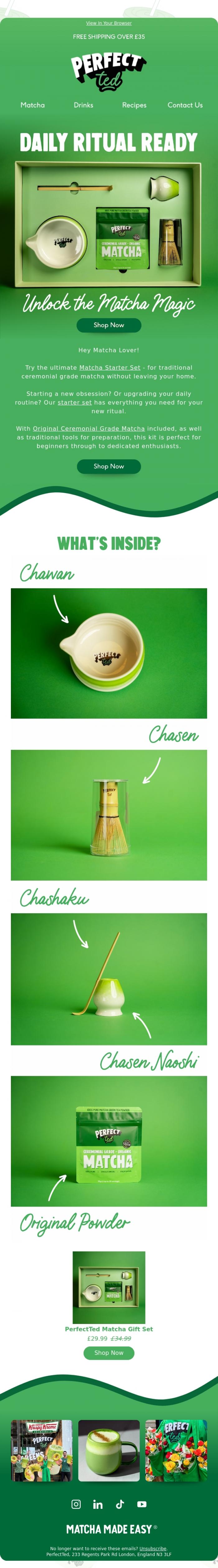 Email Design Inspiration from PerfectTed, Your New Favourite Companion 💚