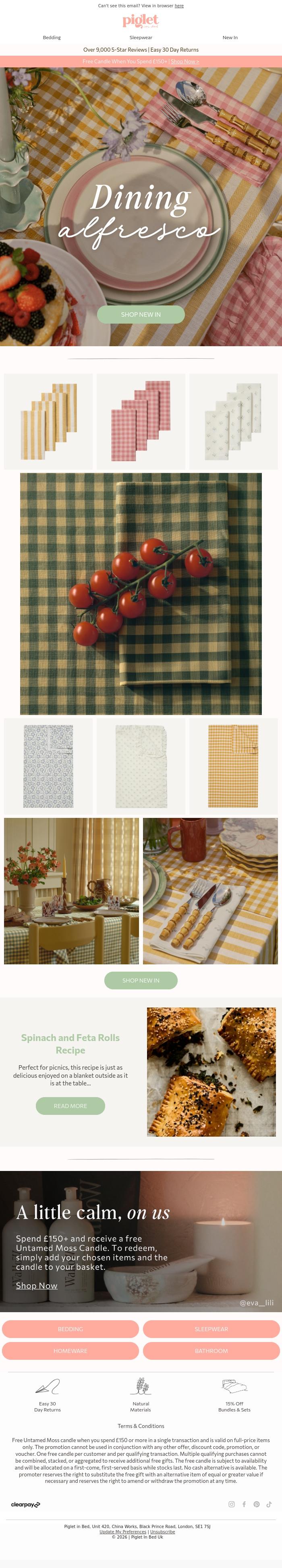 Email Design Inspiration from Piglet in Bed, Summer hosting starts here 🍓💗