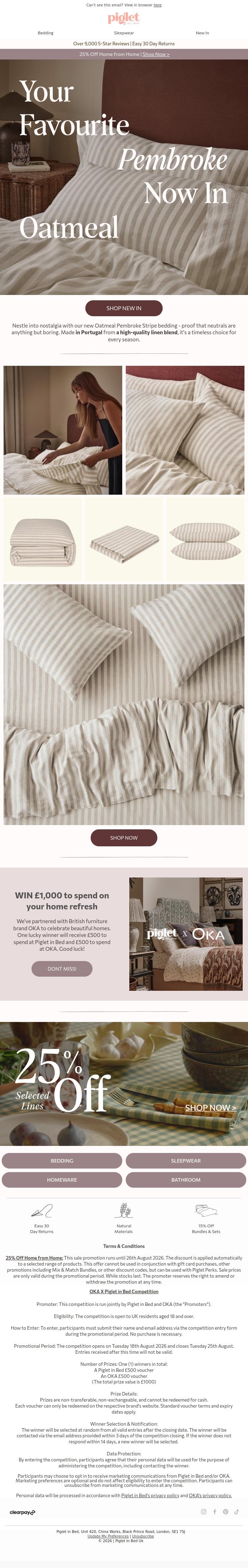 Email Design Inspiration from Piglet in Bed, Meet the stripe of your dreams 🤎🤍
