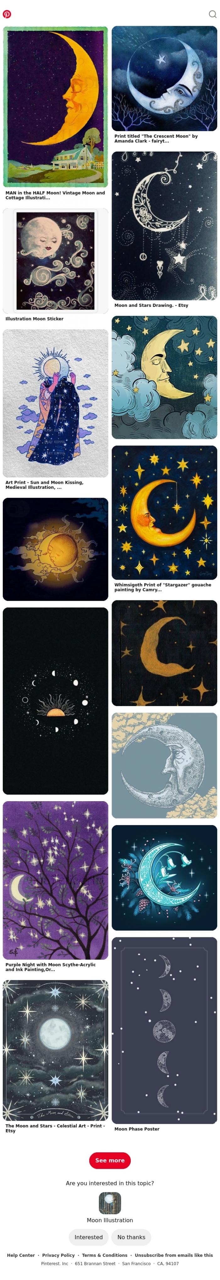 Email Design Inspiration from Pinterest, Moon Illustration for Iris