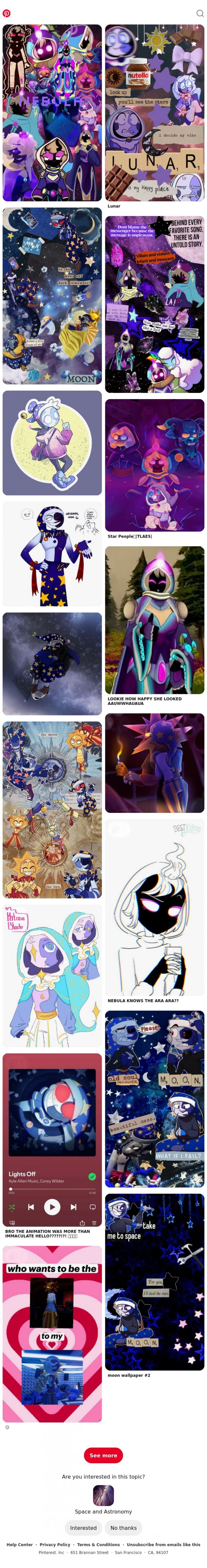 Email Design Inspiration from Pinterest, Space and Astronomy for Iris