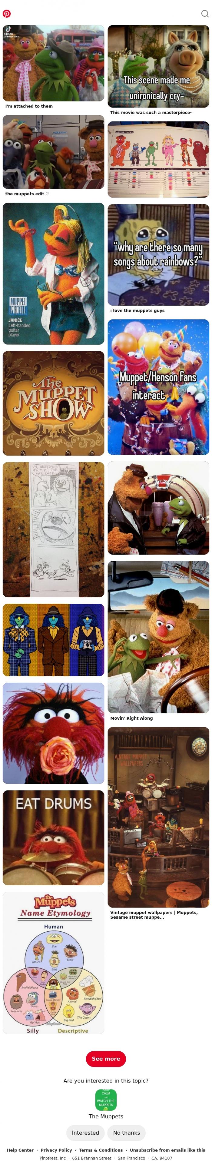 Email Design Inspiration from Pinterest, The Muppets for Iris
