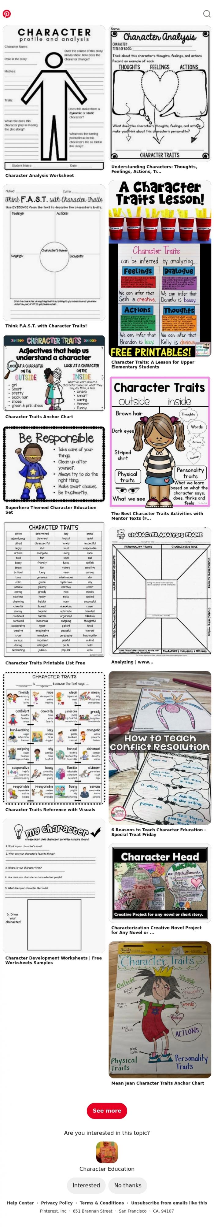 Email Design Inspiration from Pinterest, Character Education for Iris