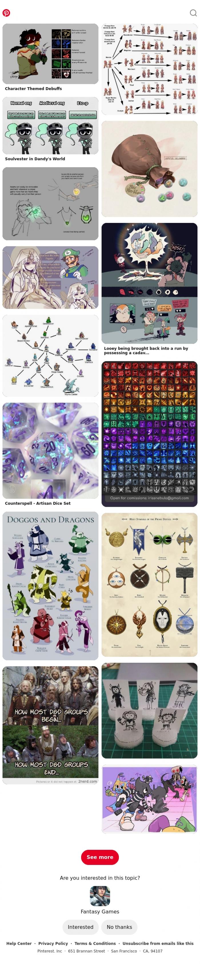 Email Design Inspiration from Pinterest, Fantasy Games for Iris