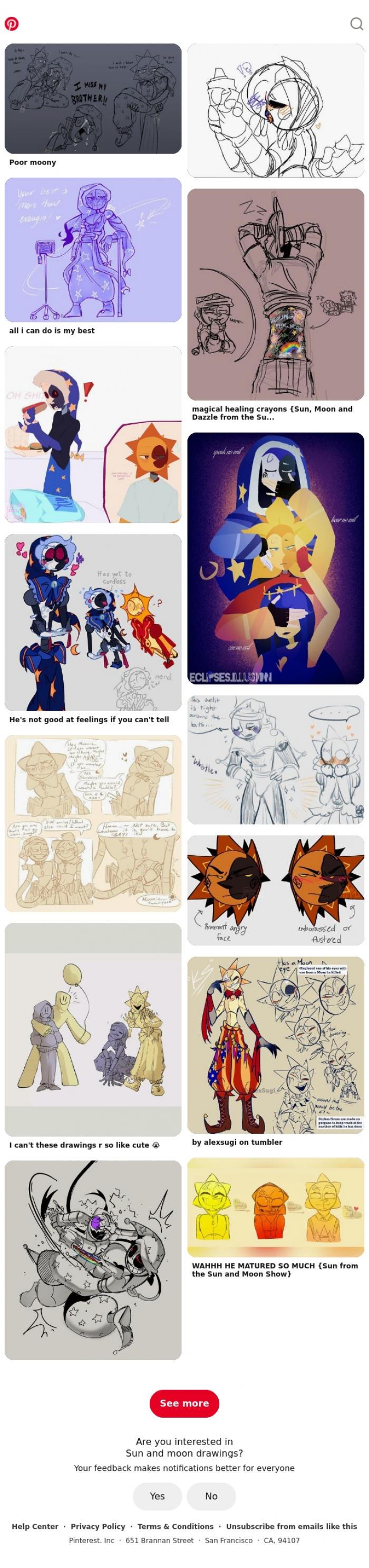 Email Design Inspiration from Pinterest, Sun and moon drawings for Iris