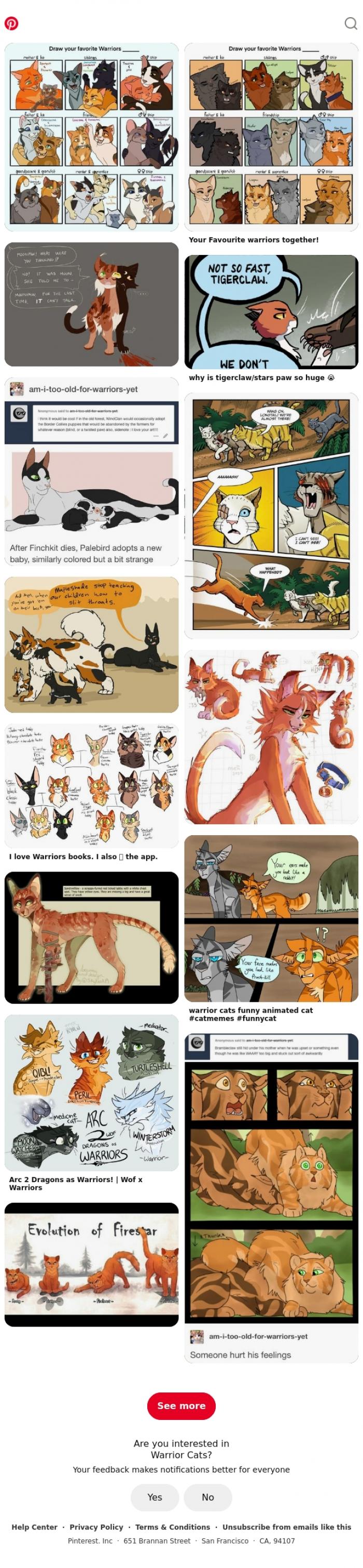 Email Design Inspiration from Pinterest, Warrior Cats for Iris