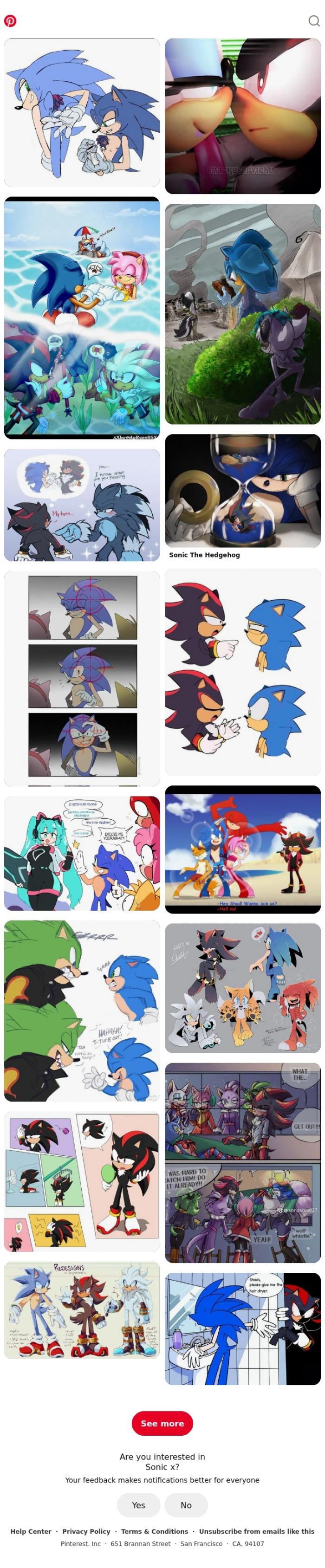 Email Design Inspiration from Pinterest, Sonic x