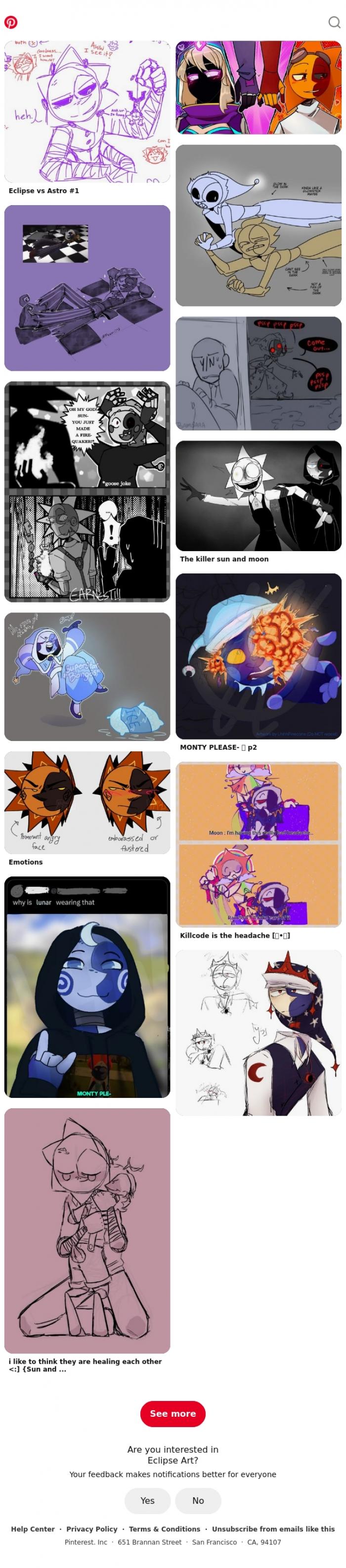 Email Design Inspiration from Pinterest, Eclipse Art