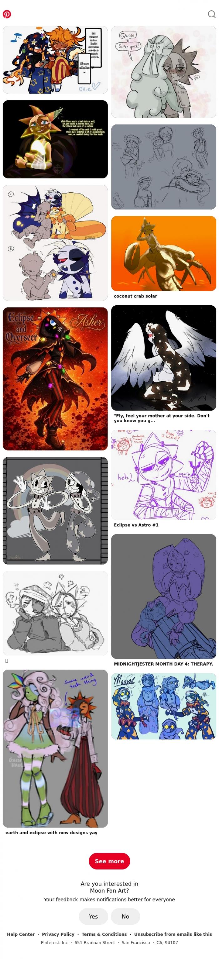 Email Design Inspiration from Pinterest, Moon Fan Art