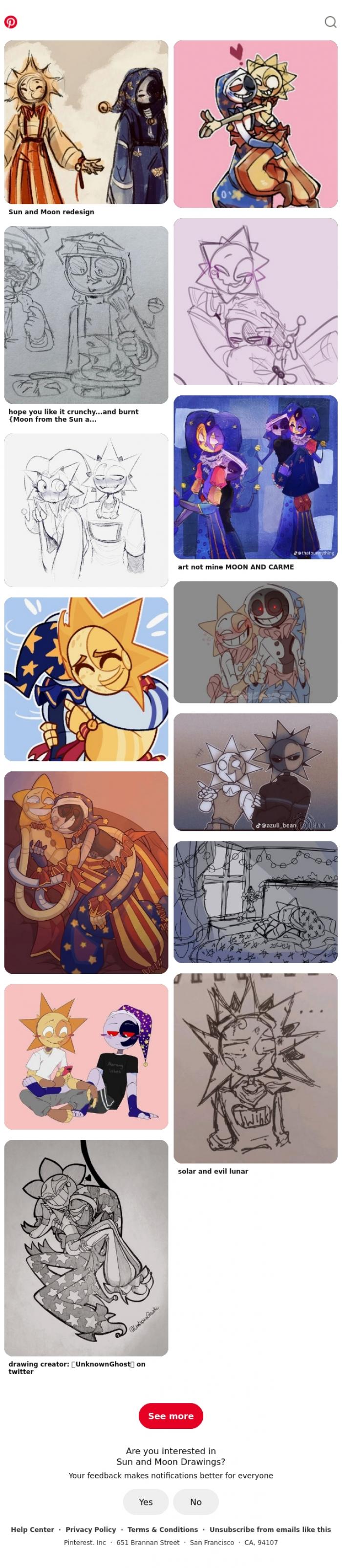 Email Design Inspiration from Pinterest, Sun and Moon Drawings