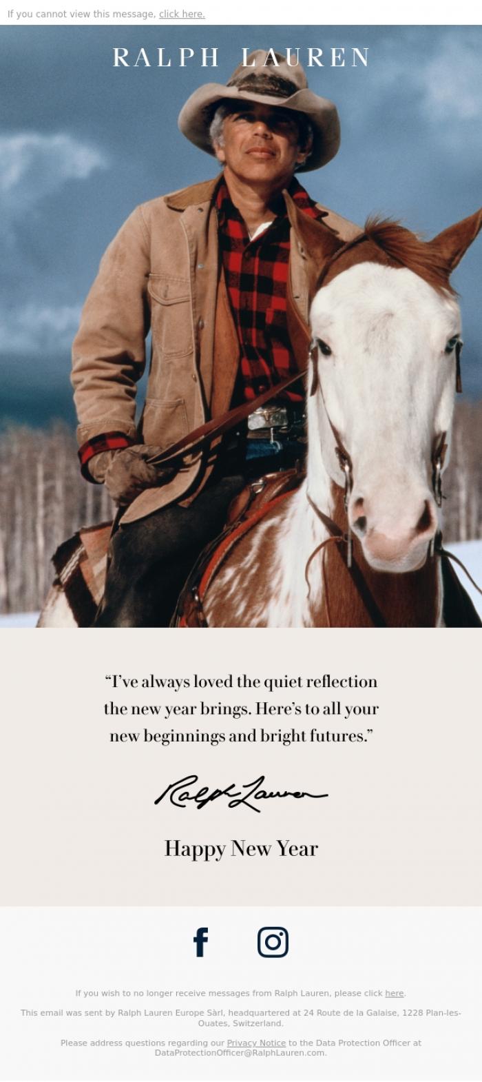 Email Design Inspiration from Polo Outlet Stores, Wishing You a Happy New Year