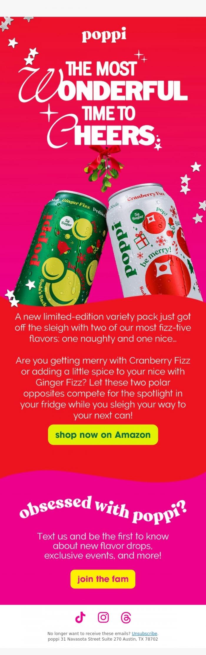 Email Design Inspiration from poppi, NEW: Naughty & Nice Variety Pack 🎁✨