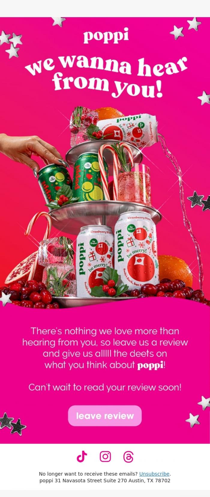 Email Design Inspiration from poppi, we're dyinggg to know what you think 😋