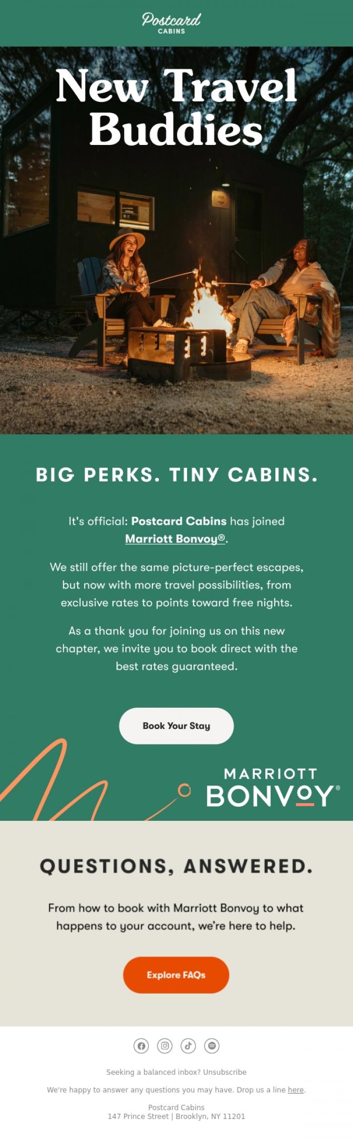 Email Design Inspiration from Postcard Cabins (formerly Getaway), Summer Starts Now