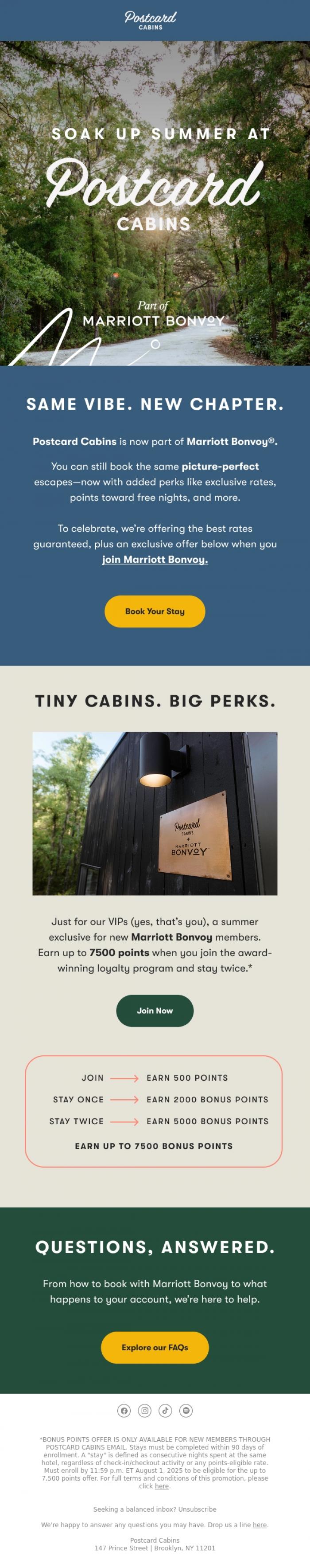 Email Design Inspiration from Postcard Cabins (formerly Getaway), Road Trip Ready