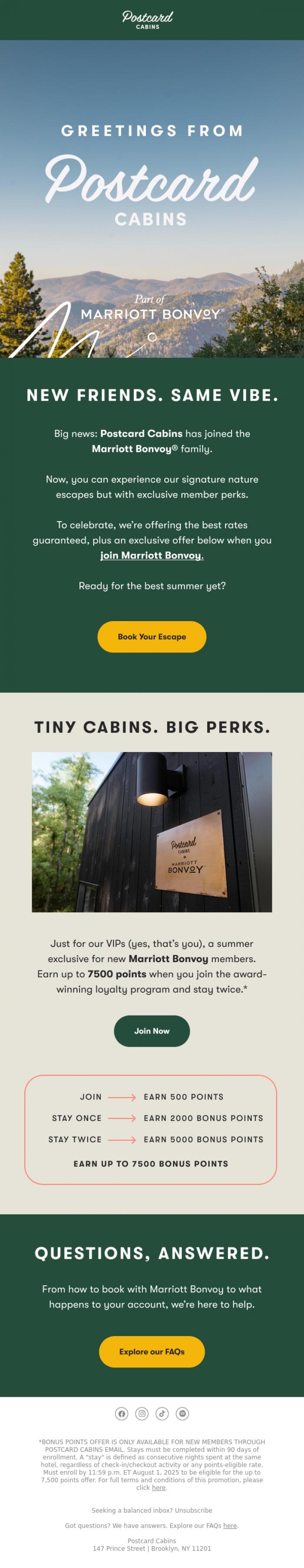 Email Design Inspiration from Postcard Cabins (formerly Getaway), The Best Summer Ever
