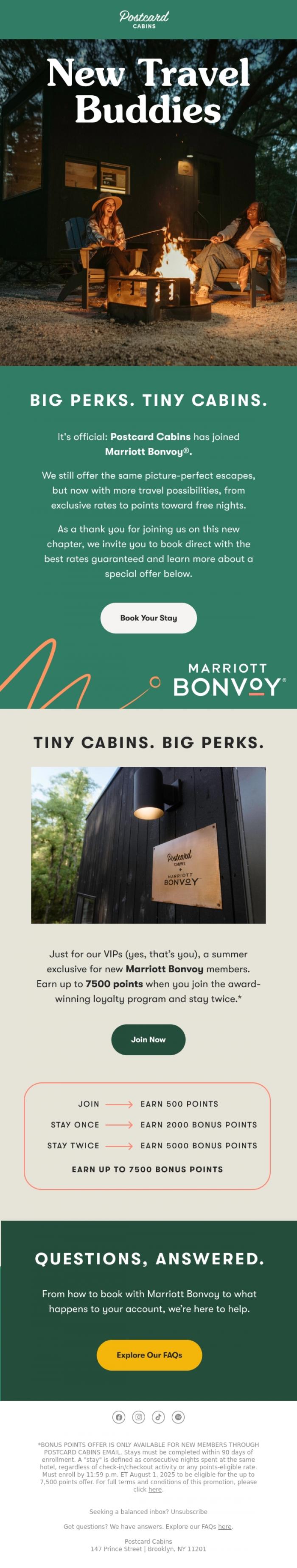 Email Design Inspiration from Postcard Cabins (formerly Getaway), Peak Summer Memories