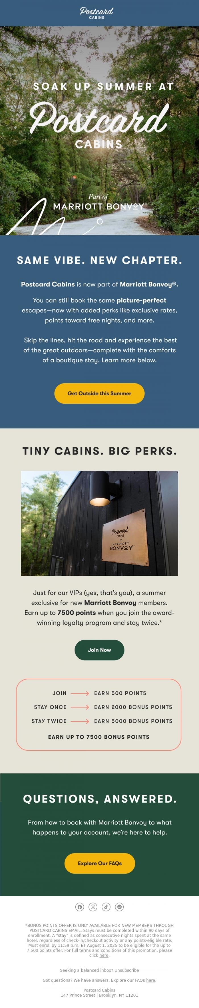 Email Design Inspiration from Postcard Cabins (formerly Getaway), Good (Natured) News