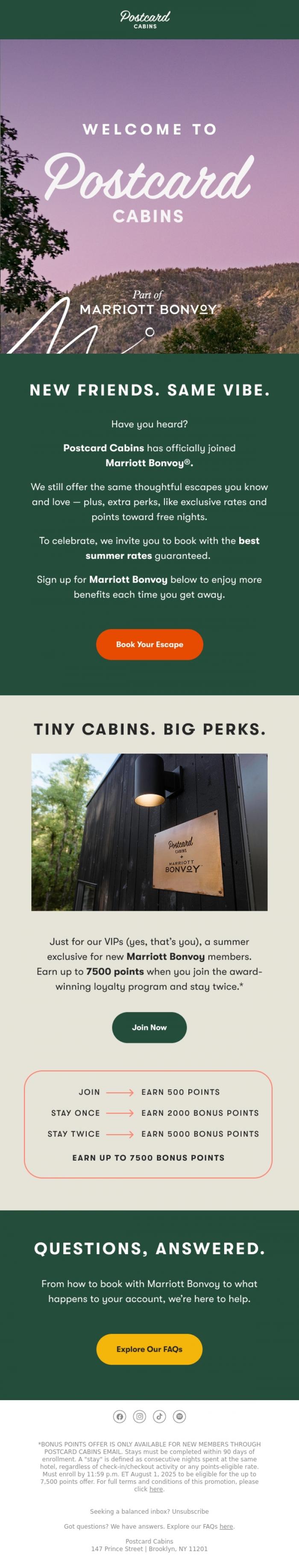 Email Design Inspiration from Postcard Cabins (formerly Getaway), Best Summer Rates Guaranteed 💯