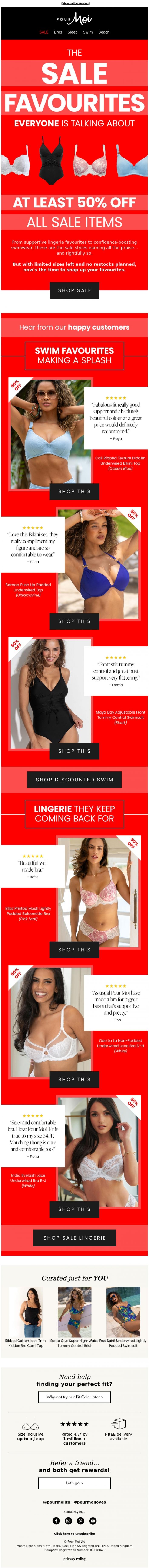 Email Design Inspiration from Pour Moi, , the reviews are in...