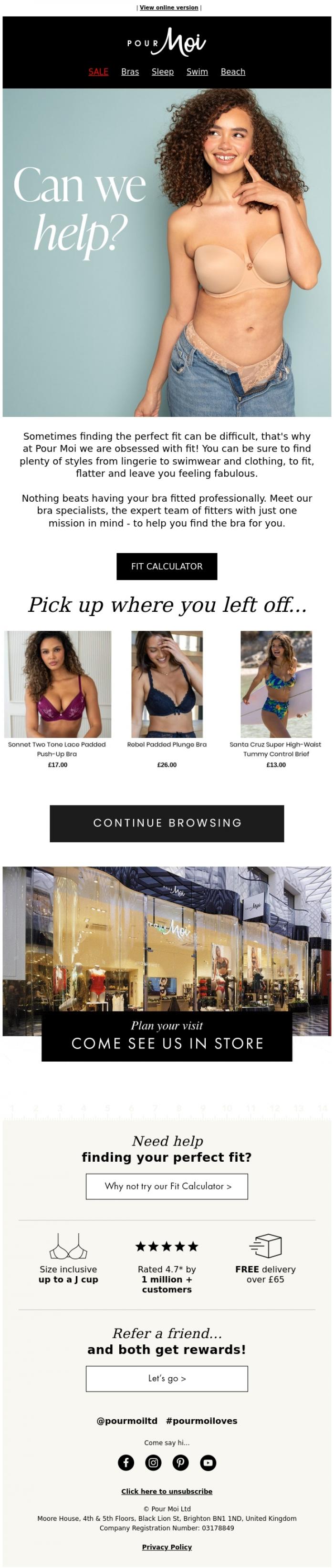 Email Design Inspiration from Pour Moi, You've got great taste
