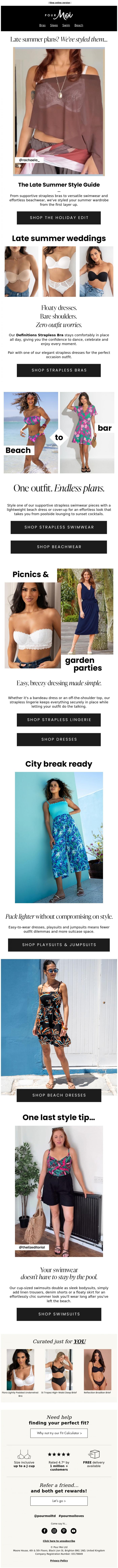 Email Design Inspiration from Pour Moi, Hi, wear the dress. We've got the support.