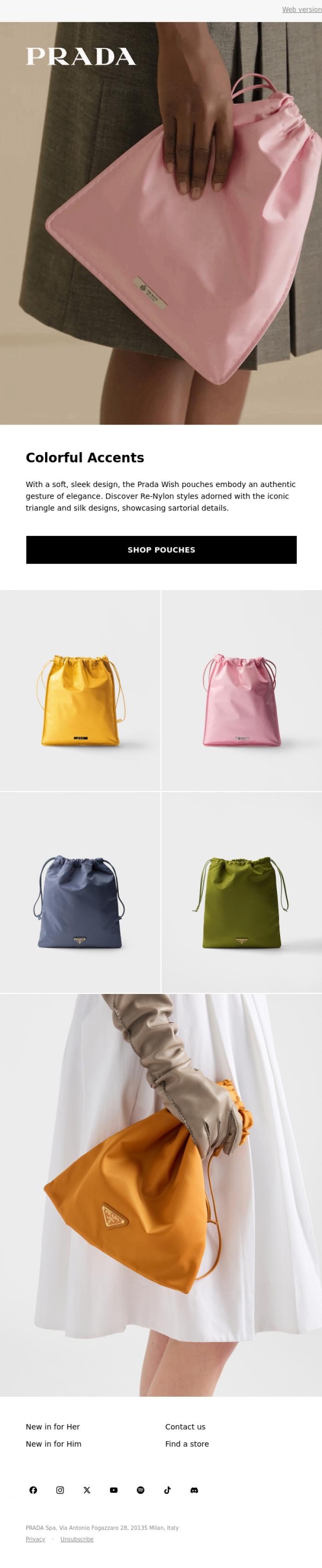 Email Design Inspiration from Prada, Prada Wish