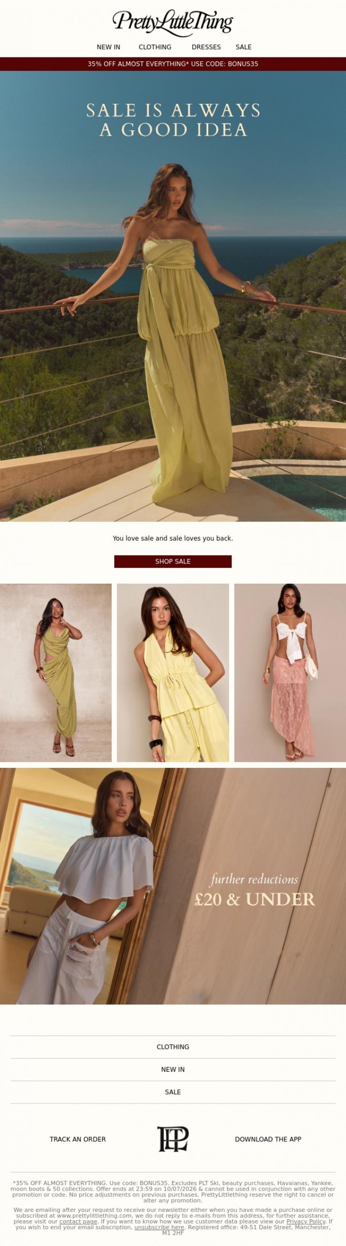 Email Design Inspiration from PrettyLittleThing, CEO of summering on a budget