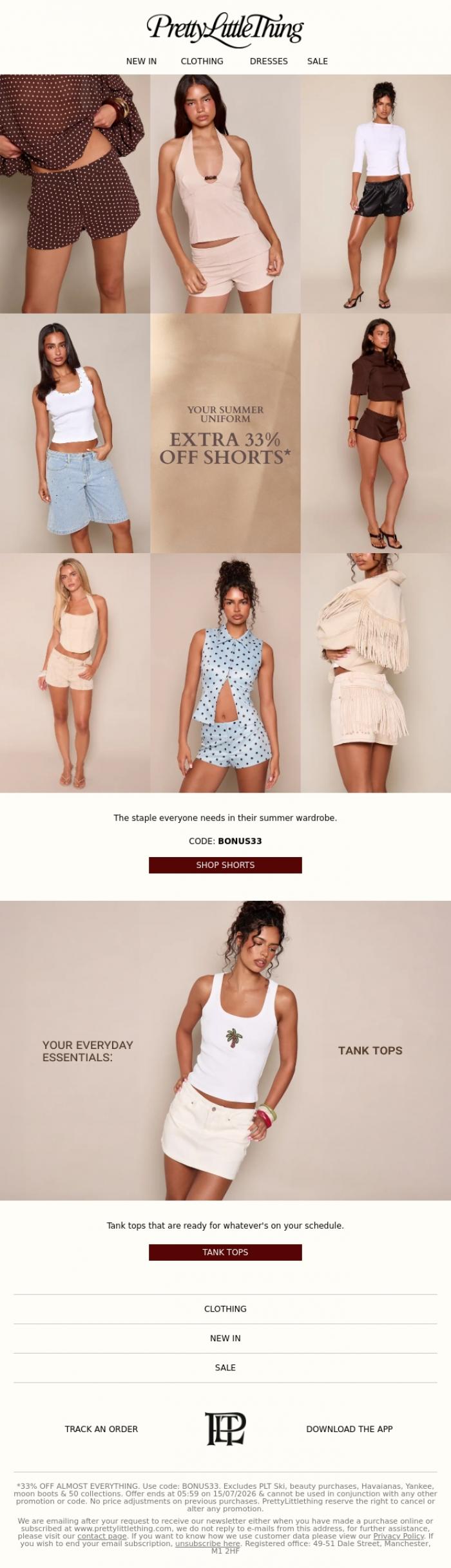 Email Design Inspiration from PrettyLittleThing, Omg, these shorts... 🥵