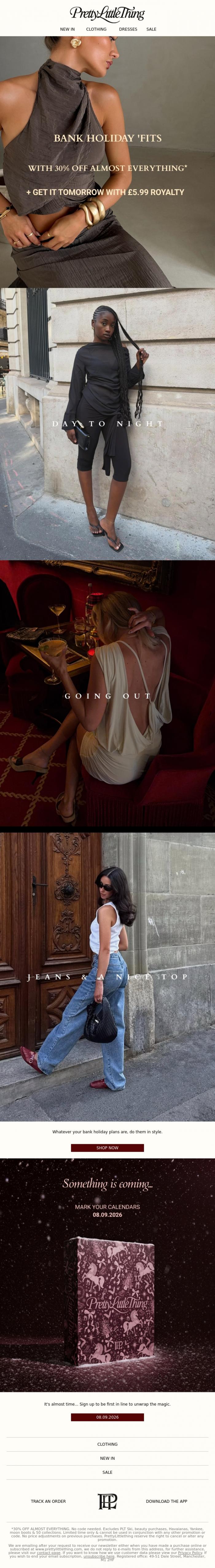Email Design Inspiration from PrettyLittleThing, Everything you need for bank hols