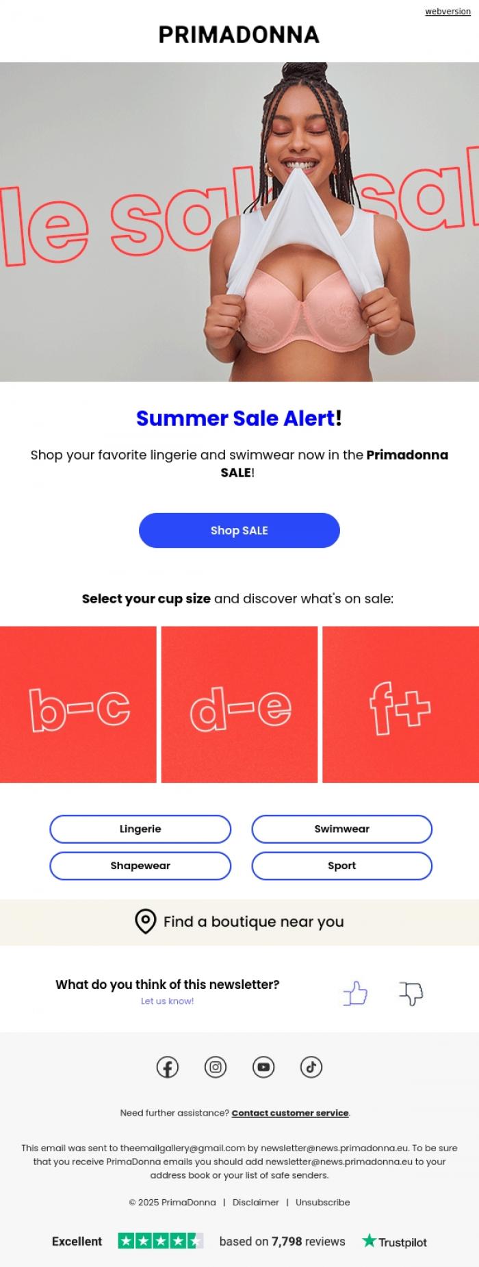 Email Design Inspiration from PrimaDonna, Shop your Primadonna favorites for less now!