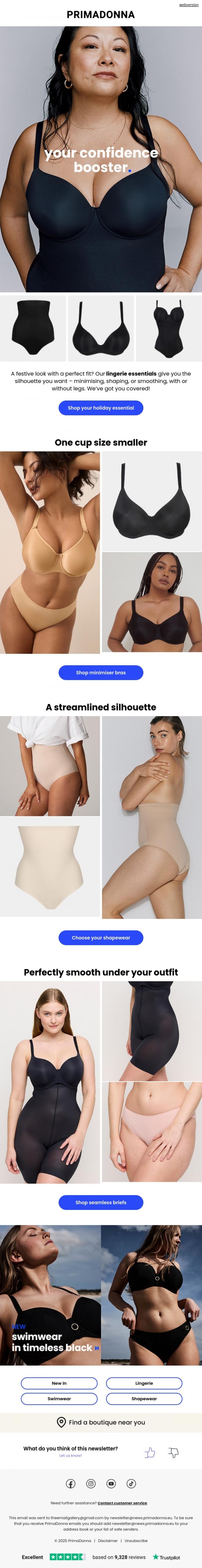 Email Design Inspiration from PrimaDonna, Your secret glow-up: 3 reasons to wear shapewear