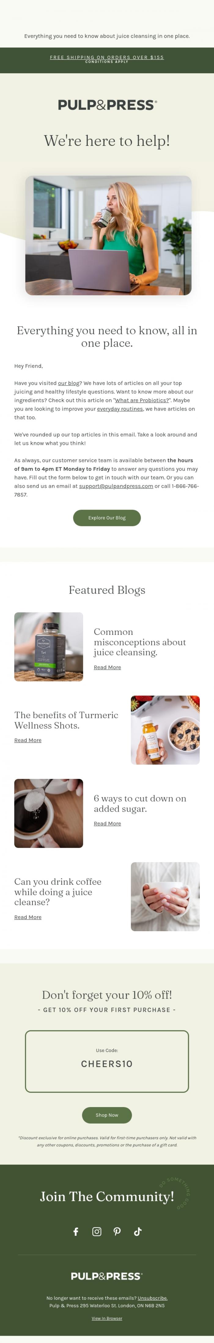 Email Design Inspiration from Pulp & Press, Check out what's new on our blog!