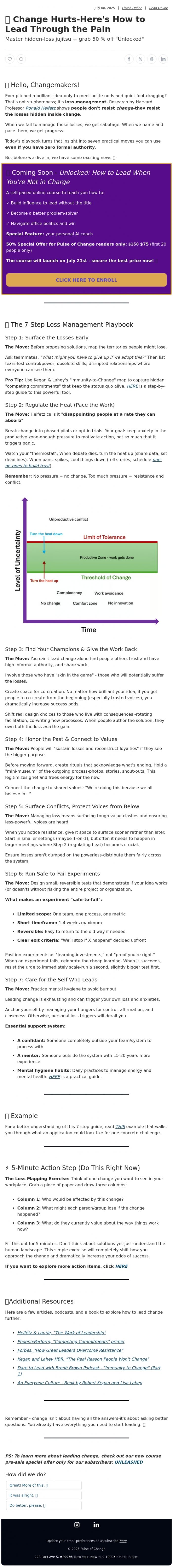 Email Design Inspiration from Pulse of Change, 🦋 Help Your Team Face the Hidden Losses of Change