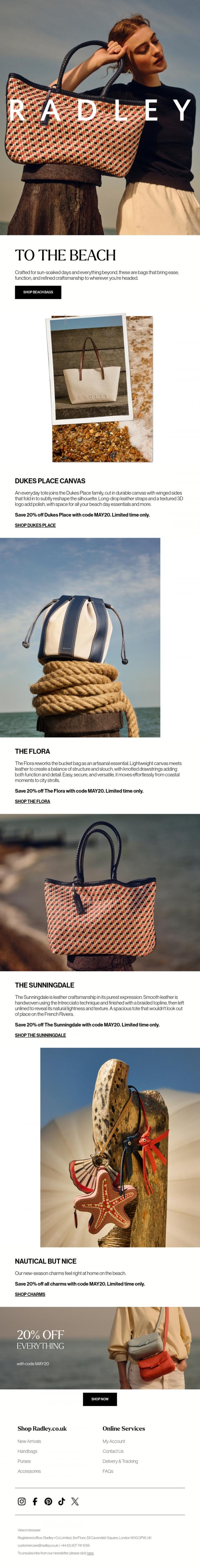 Email Design Inspiration from Radley, Beach, but better