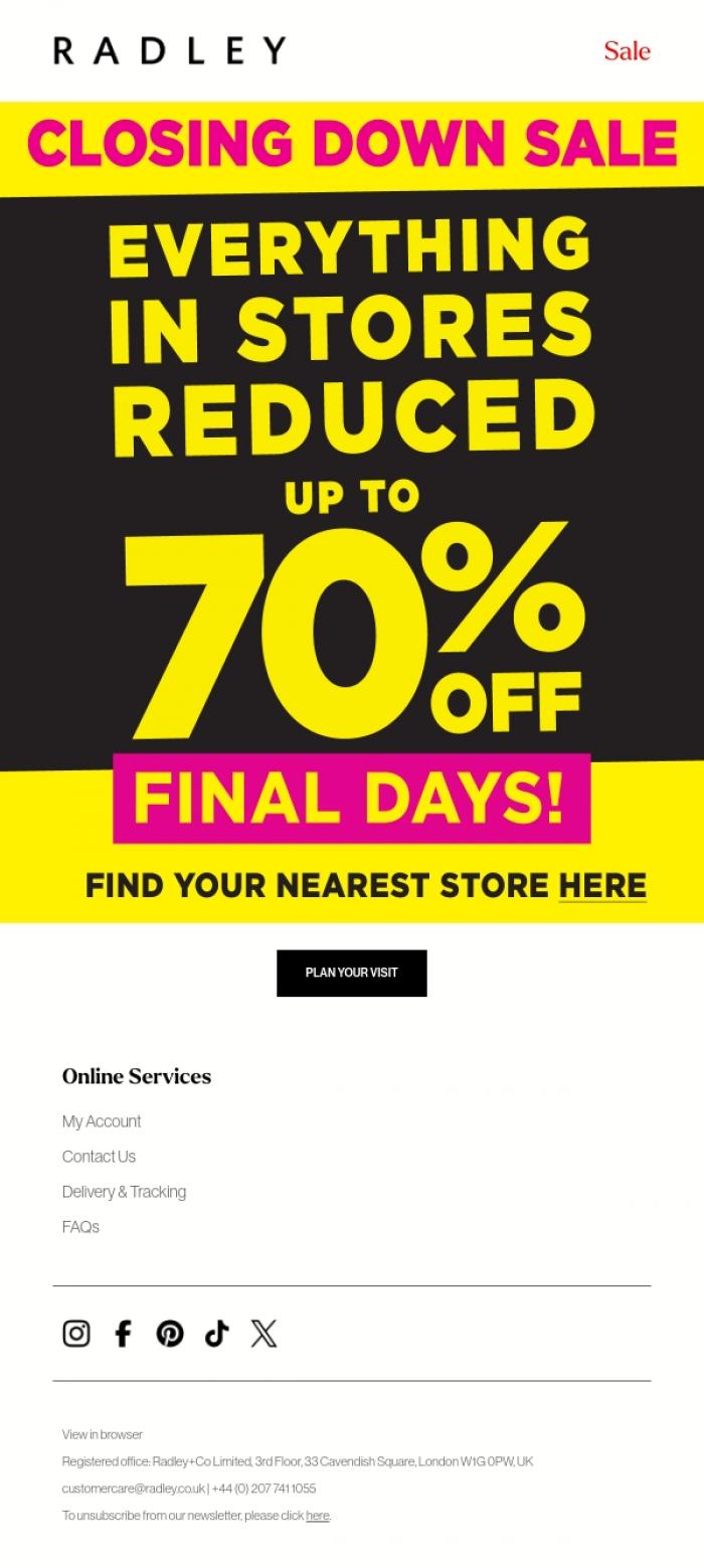 Email Design Inspiration from Radley, LAST CHANCE!