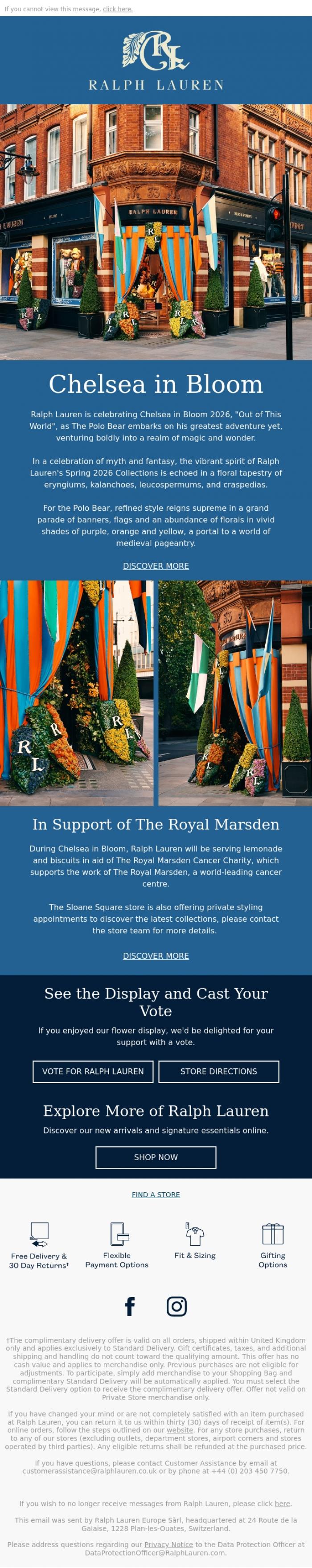 Email Design Inspiration from Ralph Lauren, Join Us for Chelsea in Bloom 2026&nbsp;