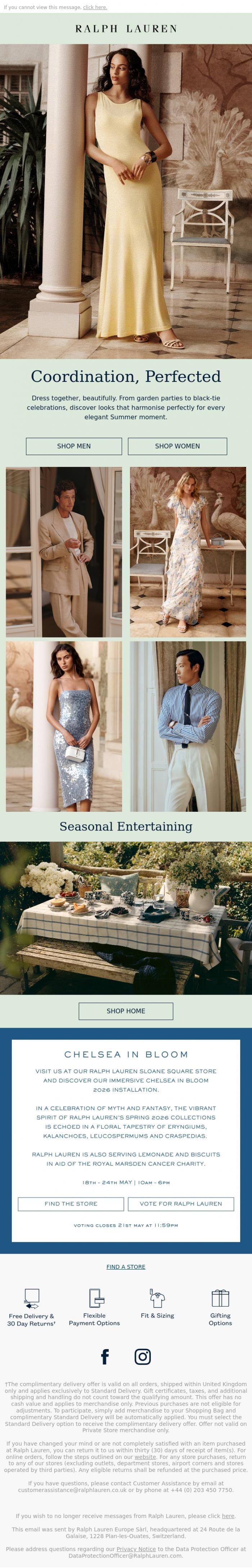 Email Design Inspiration from Ralph Lauren, Dress for the Occasion