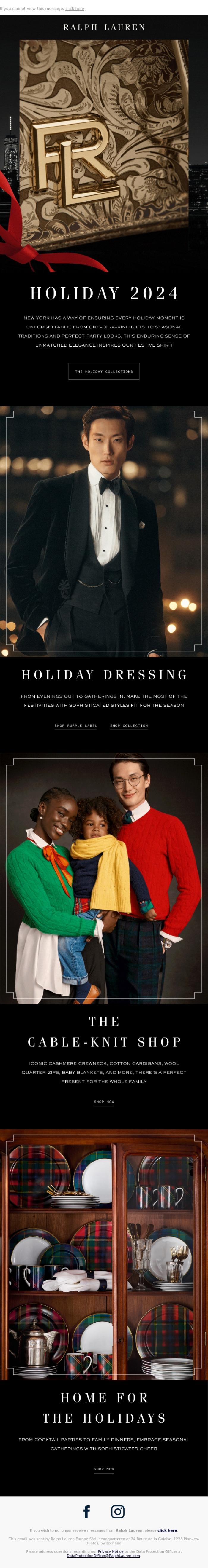 Email Design Inspiration from Ralph Lauren UK, Introducing Holiday 2024