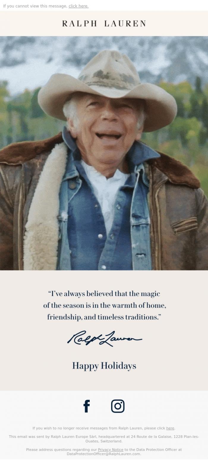 Email Design Inspiration from Ralph Lauren UK, Happy Holidays