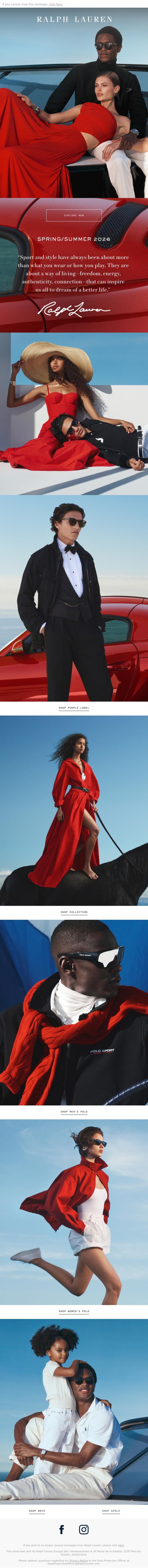 Email Design Inspiration from Ralph Lauren UK, ENUK -                             	    		Introducing Spring/Summer 2026&nbsp;